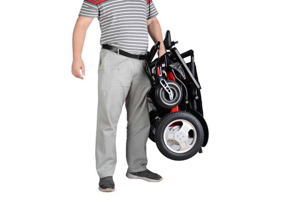 LIGHT weight collapsible aluminium alloy Transfer wheelchair with Fold-down backrest - aomega-products