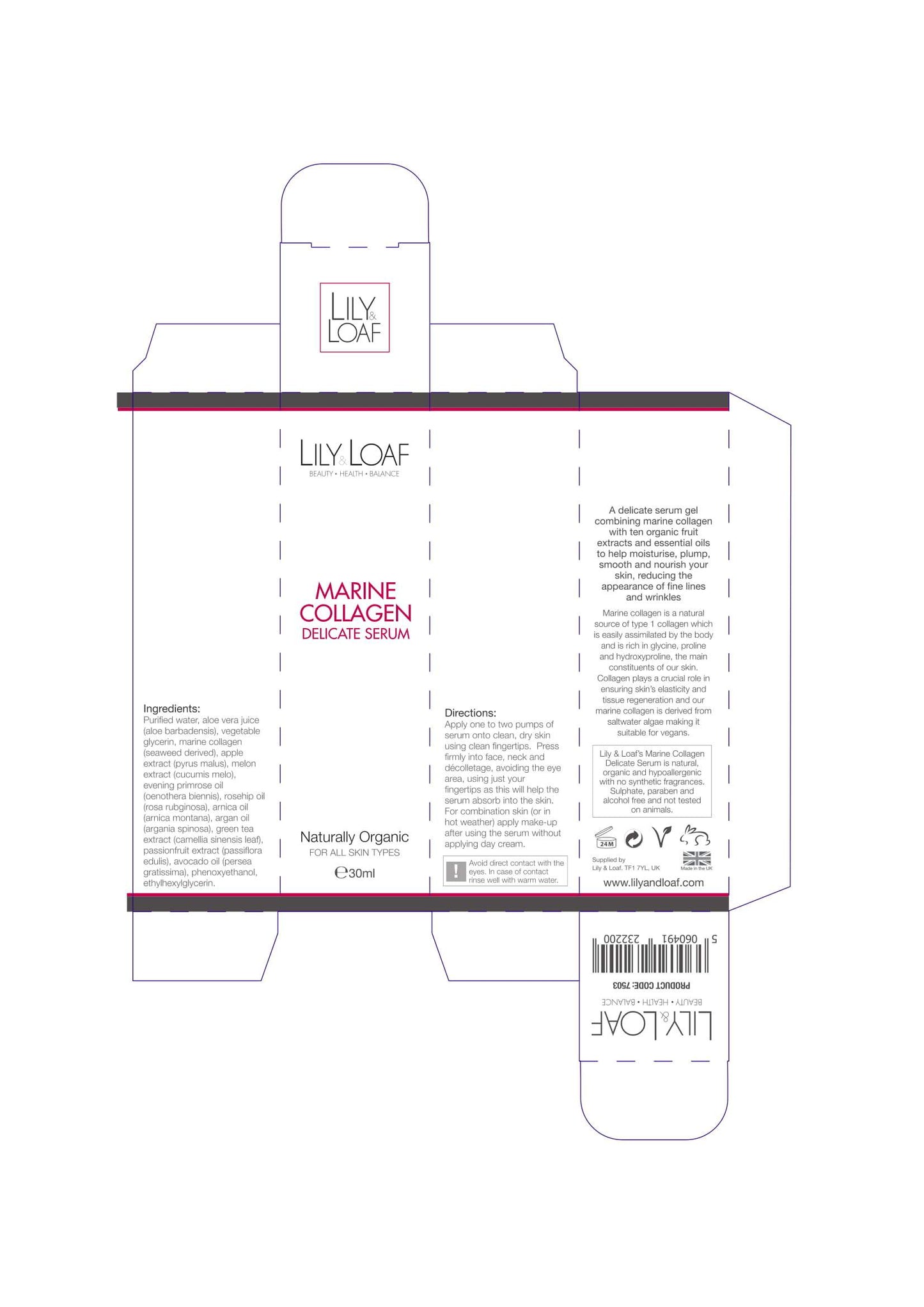 Marine Collagen Delicate Serum - Organic - aomega-products