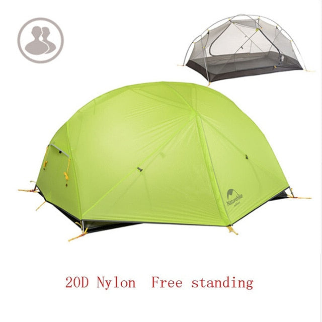 Naturehike 3 Season Mongar Camping Tent 20D Nylon Fabic Double Layer Waterproof Tent for 2 Persons NH17T007-M