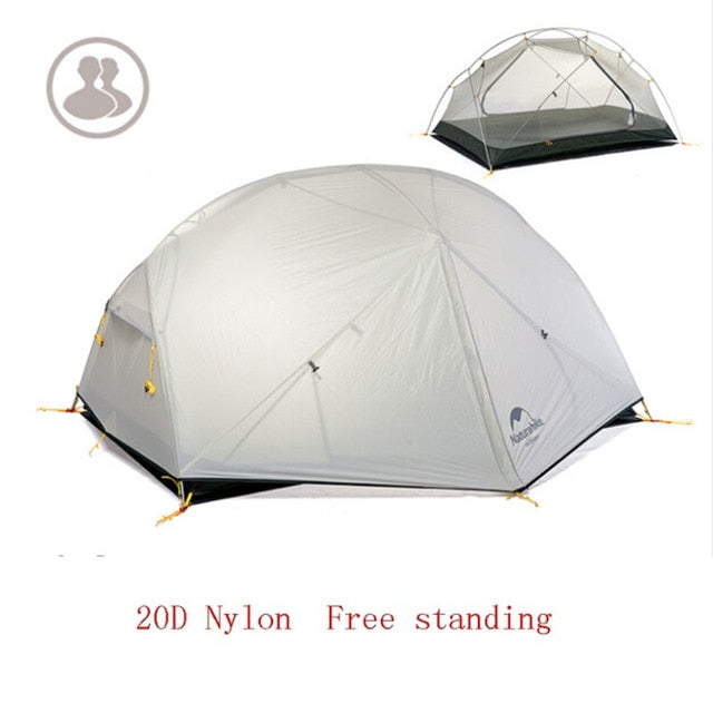 Naturehike 3 Season Mongar Camping Tent 20D Nylon Fabic Double Layer Waterproof Tent for 2 Persons NH17T007-M