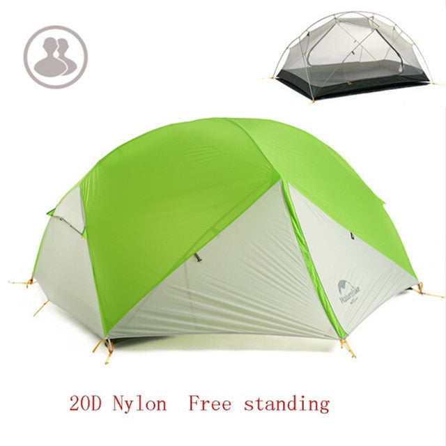 Naturehike 3 Season Mongar Camping Tent 20D Nylon Fabic Double Layer Waterproof Tent for 2 Persons NH17T007-M