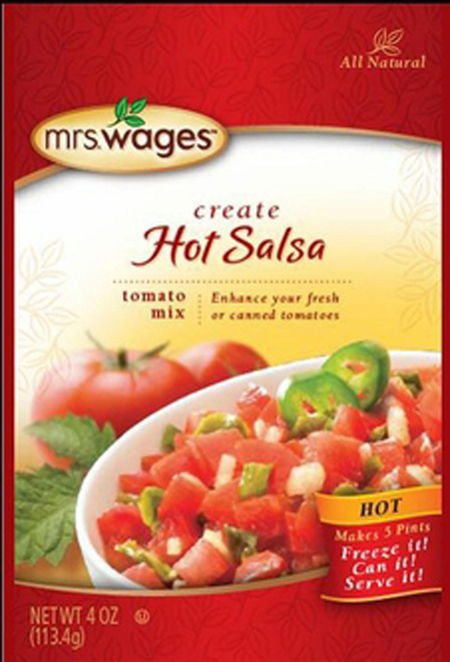 Mrs. Wages Hot Salsa Tomato Mix - aomega-products