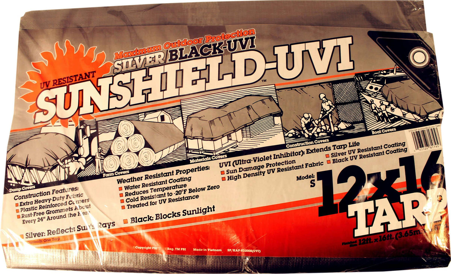 Silver Black Tarp (6oz) - aomega-products