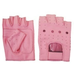 Pink Leather Fingerless Gloves - aomega-products