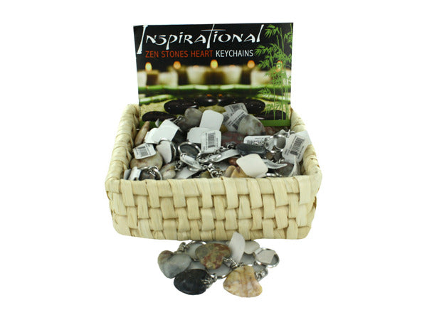 Zen Stones Heart Key Chains Countertop Display - aomega-products