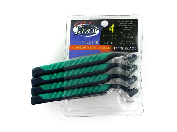Triple Blade Men's Disposable Razors - aomega-products