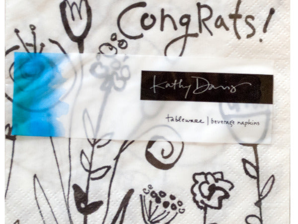 Mod Blooms Congratulations Beverage Napkins - aomega-products