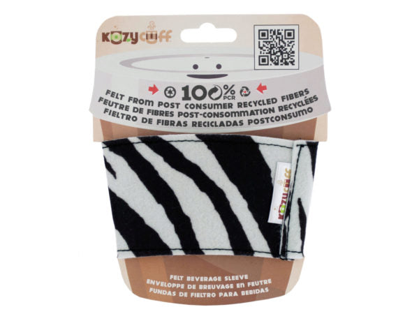 Zebra Kozy Cuff Felt Beverage Sleeve - aomega-products
