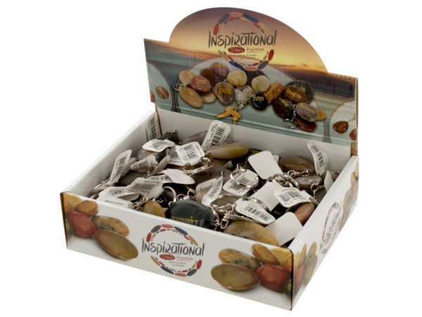Spanish Inspirational Stones Key Chains Countertop Display - aomega-products