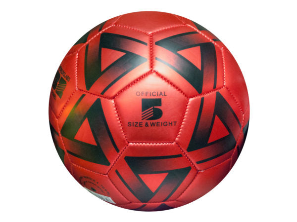 Size 5 Metallic Red & Black Soccer Ball - aomega-products