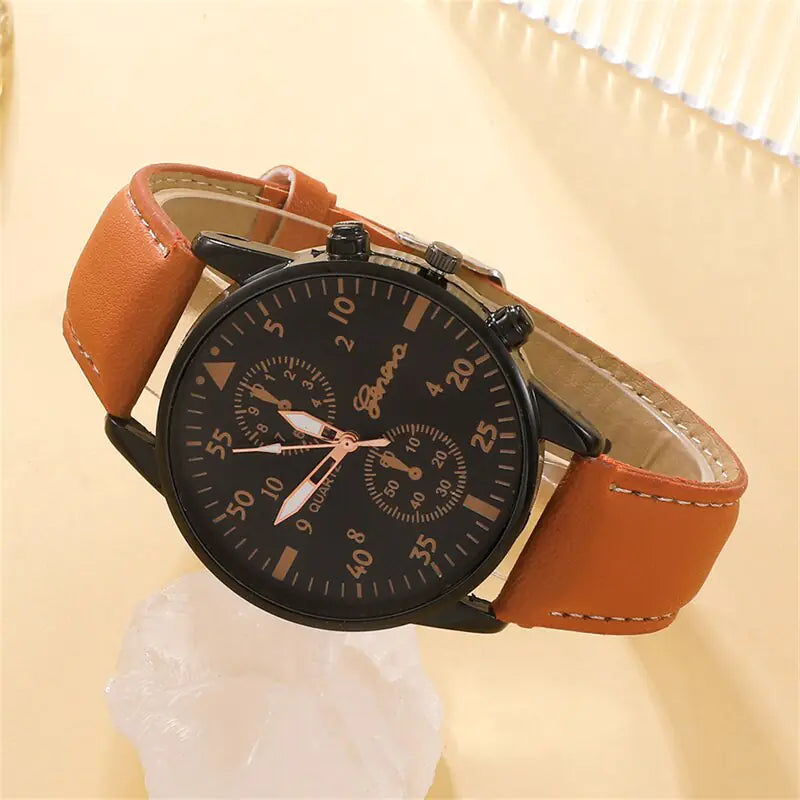 New Men's Watch Luxury Bracelet Set