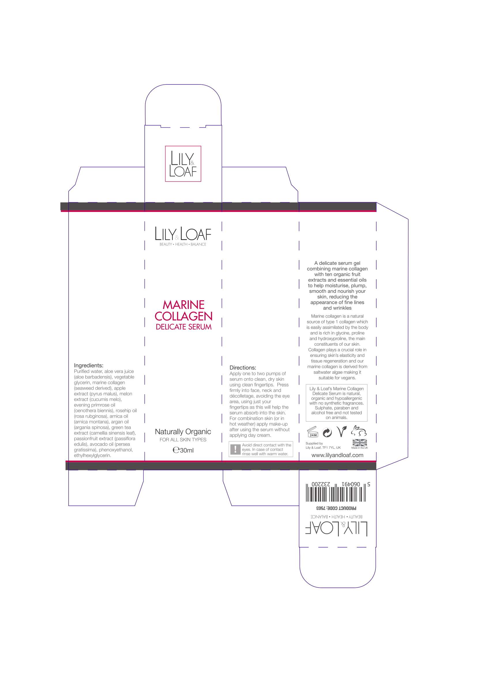 Marine Collagen Delicate Serum - Organic - aomega-products