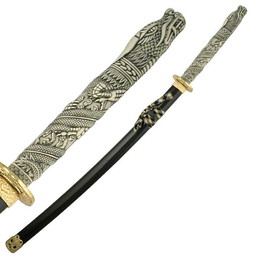 Samurai Sword with Black Lacquer Scabbard - aomega-products