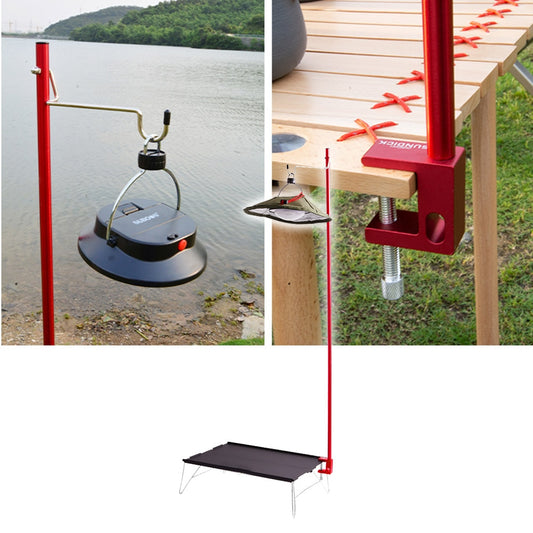 Outdoor Folding Lamp Post Pole Aluminum Alloy Portable Hiking Camping Tent Table Hanging Light Fixing Stand Holder