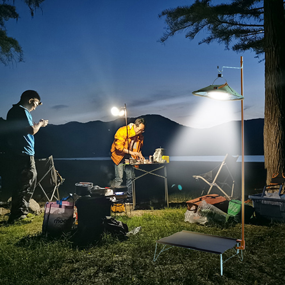 Outdoor Folding Lamp Post Pole Aluminum Alloy Portable Hiking Camping Tent Table Hanging Light Fixing Stand Holder