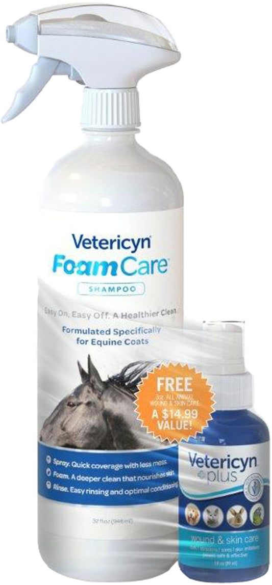 Vetericyn Equine Foamcare Shampoo Bonus Pack - aomega-products