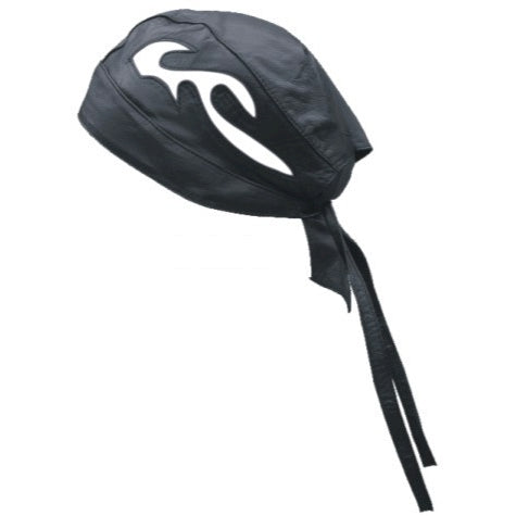 White Flame Leather Skull Cap - aomega-products