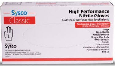 Nitrile Food Service Gloves, 100 Count (Large, Blue )