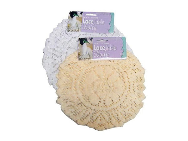 White Round Lace Table Doily Set - aomega-products