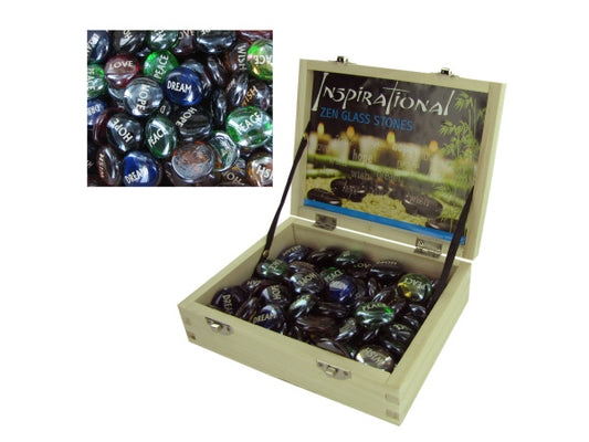 Inspirational Zen Glass Stones Countertop Display - aomega-products
