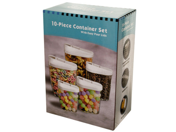 Nesting Food Container Set with Easy Pour Lids - aomega-products
