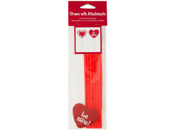 Valentine's Day Straws with Heart Attachments - aomega-products