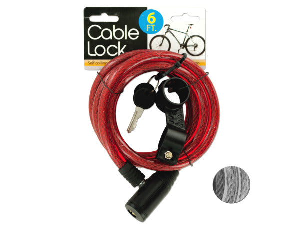 Self Coiling Bicycle Cable Lock with Two Keys - aomega-products