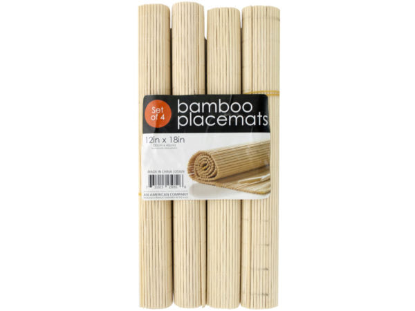 Roll-Up Natural Bamboo Placemats Set - aomega-products