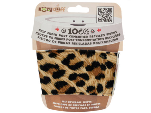 Leopard Kozy Cuff Felt Beverage Sleeve - aomega-products