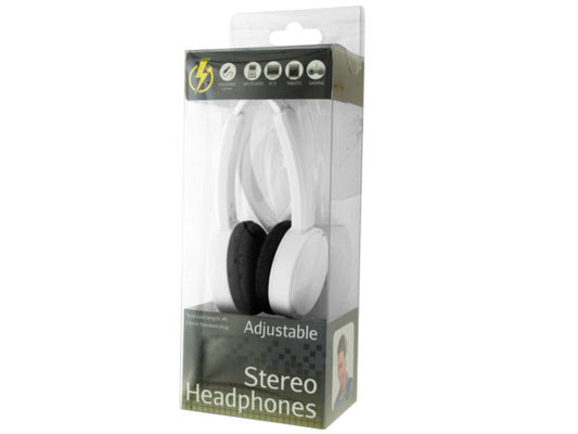 White Adjustable Stereo Headphones - aomega-products