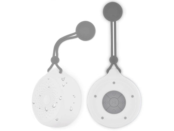 White AquaSound Rugged Bluetooth Shower Speaker - aomega-products