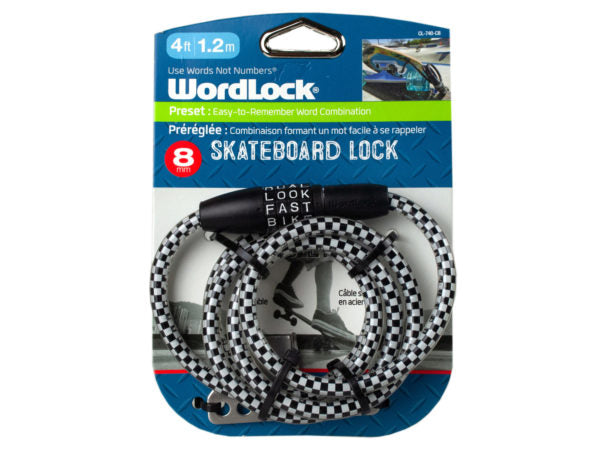 WordLock 8mm 4 Ft Skateboard Lock - aomega-products