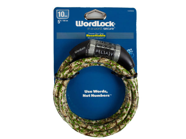 WordLock Camo Green 10mm 5 Ft Bike Lock - aomega-products