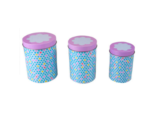Tin Jar Tall Canisters in Four Assorted Colors - aomega-products