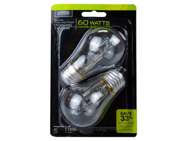 Living Solutions 40 Watt Clear A15 Halogen 2 Pack - aomega-products